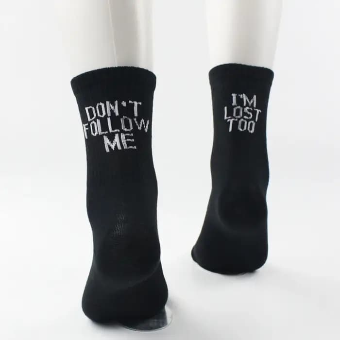Femmes hommes chaussettes drôles Harajuku Humor mot imprimé