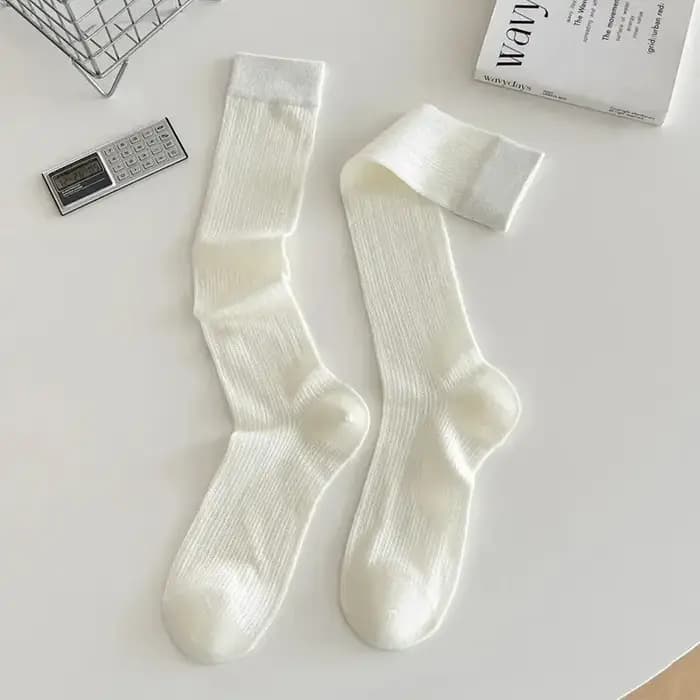 Chaussettes longues pour femme 2025 – Nouveauté estivale décontractée, respirante, en maille fine, style simple et élégant, mi-hautes, ajourées
