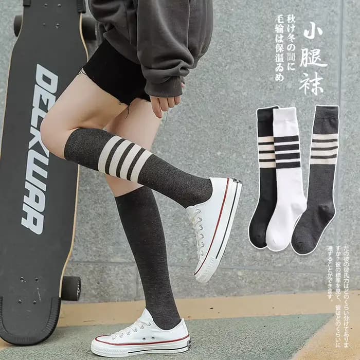 Chaussettes longues en coton mollet pour femmes