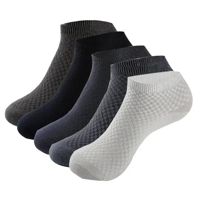 5 paires/lot hommes chaussettes en Fiber de bambou affaires courtes respirant cheville