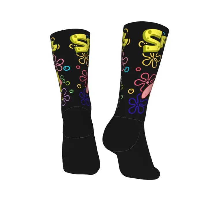 Chaussettes pour femmes et hommes, chaussettes Spongebob, chaussettes amusantes et confortables pour l'automne, chaussettes de sport antidérapantes