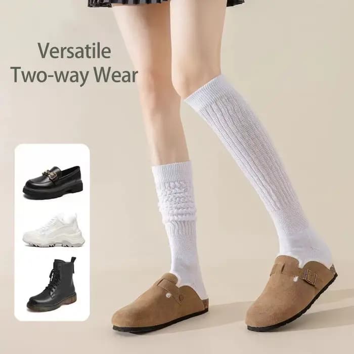 Chaussettes souples à hauteur de genou pour femmes, tricotées, chaudes, amincissantes, décontractées, à bulles, pour l'école, Style Jk, chaussettes de voyage pour dames, hiver automne