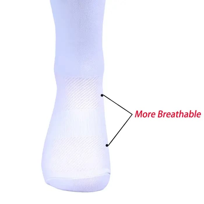 Chaussettes de cyclisme blanches des Émirats-Unis FDJ TEAM, légères, à grande maille, pour vélo vtt, unisexes, à Compression pour adultes, antidérapantes, pour course à pied