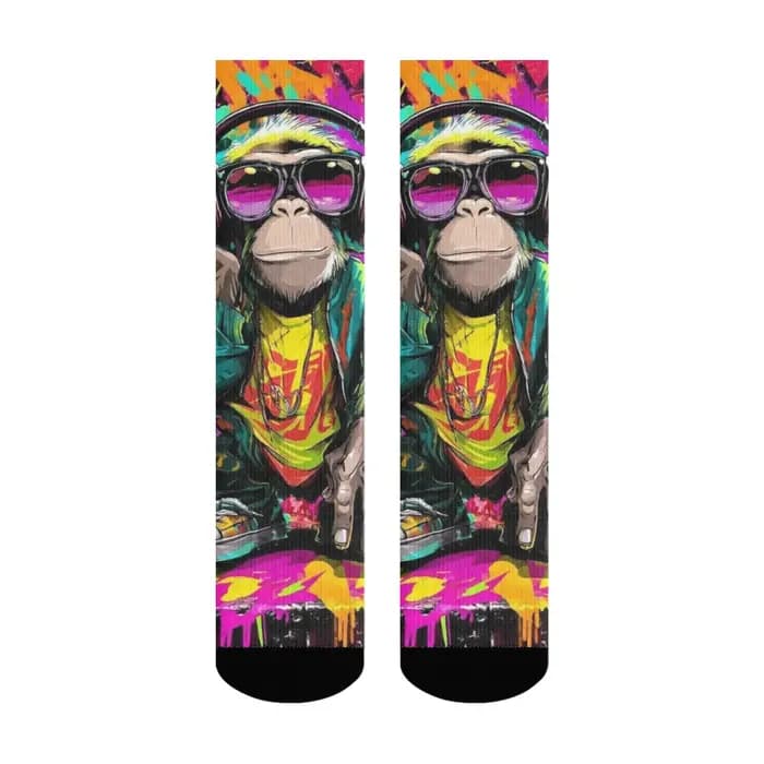 Chaussettes pour hommes Street Graffiti Hip-Hop Monkey