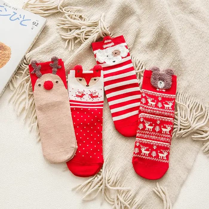 Chaussettes de dessin animé de Noël pour femmes