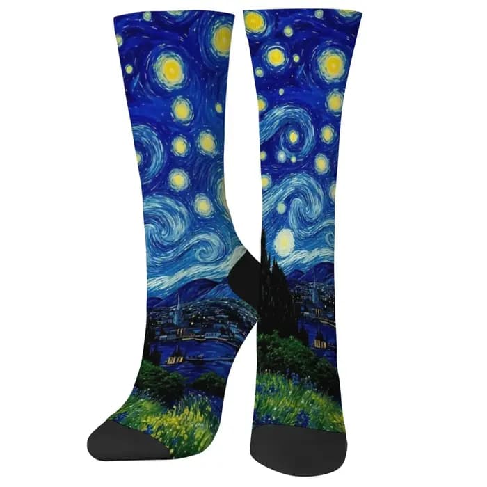 Van Gogh style nuit étoilée chaussettes pour hommes