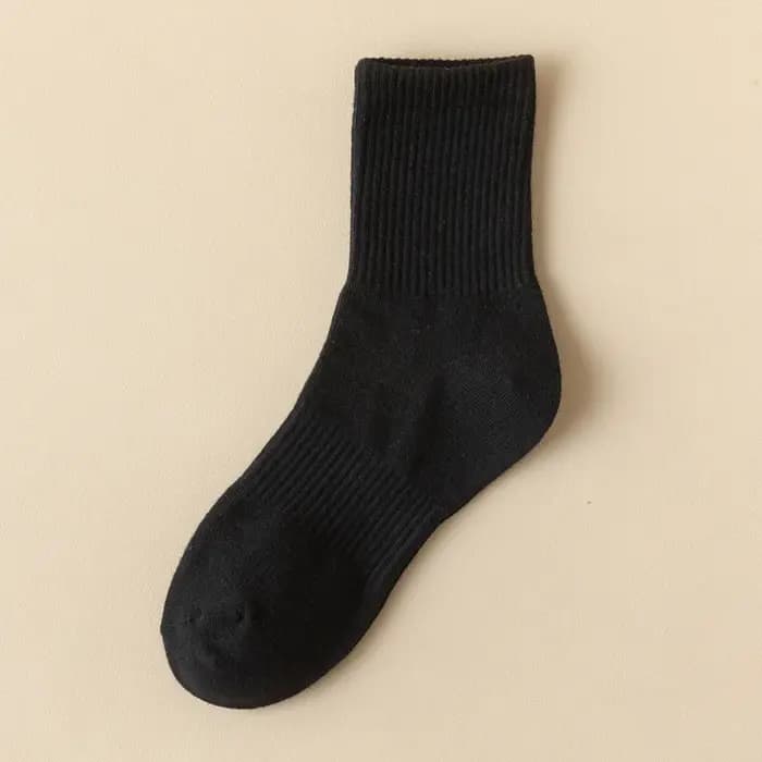 Chaussettes pour hommes rétro couleur unie café blanc kaki Beige
