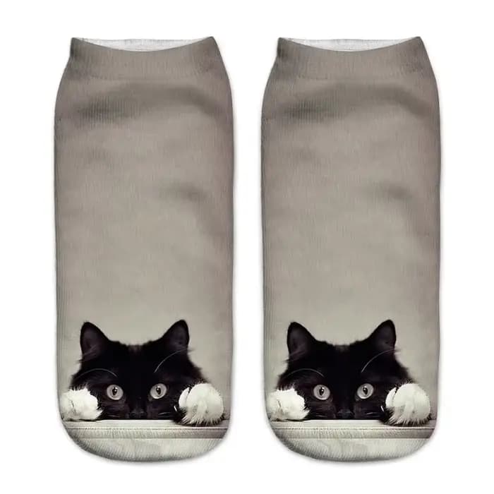 Chaussettes chat drôle femme mignon Kawaii 3D imprimé dessin animé chaton unisexe créatif
