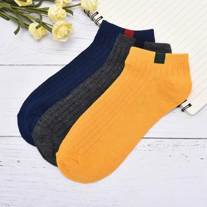 Hommes 10 couleurs tissé étiquette Comfo rtable coton chaussette pantoufles courtes cheville chaussettes