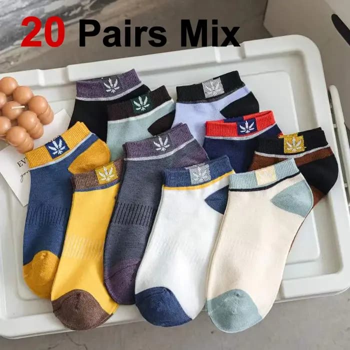 5/10/20 paires unisexe couleur bloc côté étiquette bateau chaussettes doux confortable respirant anti-odeur sport Style