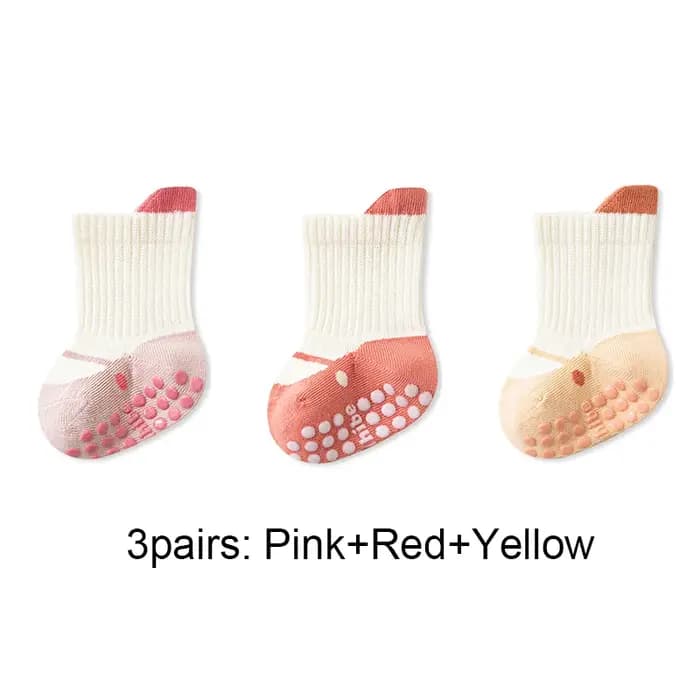 3 paires de chaussettes antidérapantes pour bébé
