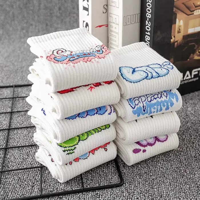 9 paires de chaussettes graffiti personnalisées pour hommes