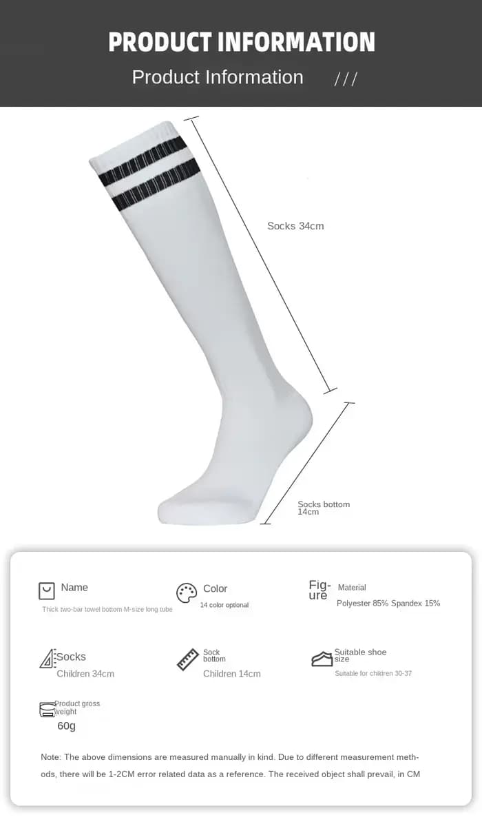 Chaussettes de Football Professionnelles pour Enfant et Étudiant