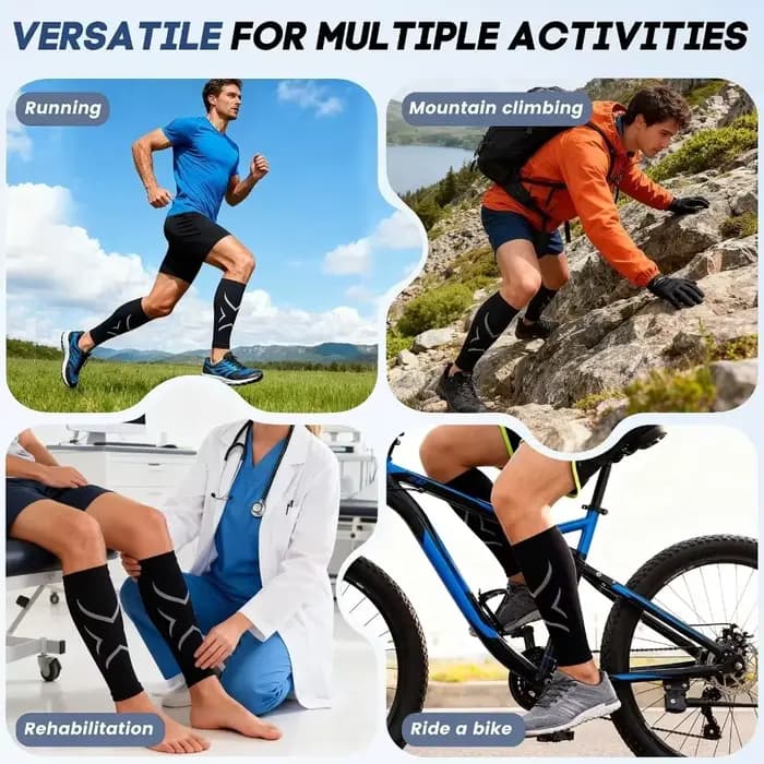 1 Paire de Manchons de Compression Élastiques pour Mollets
