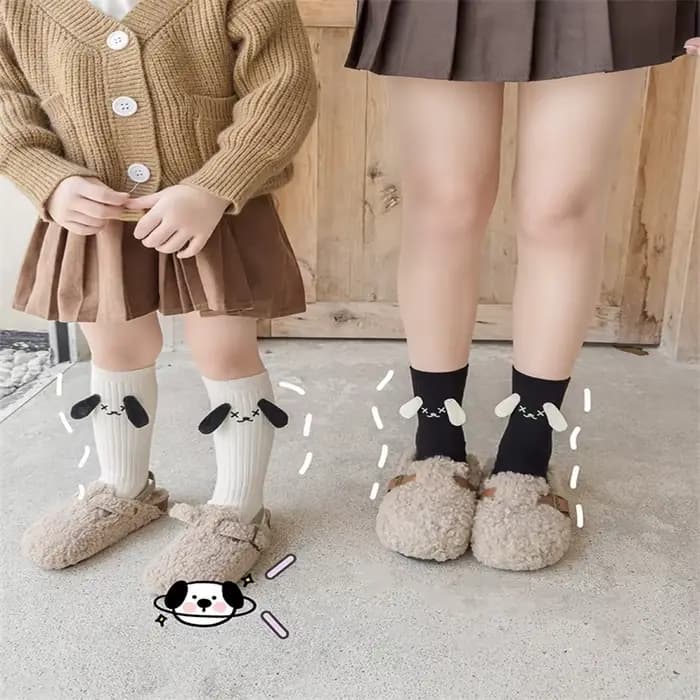 Chaussettes en coton de dessin animé pour filles et femmes, douces et mignonnes, taille unique, longueur 30cm, printemps et automne, enfants et maman, 0 à 8 ans