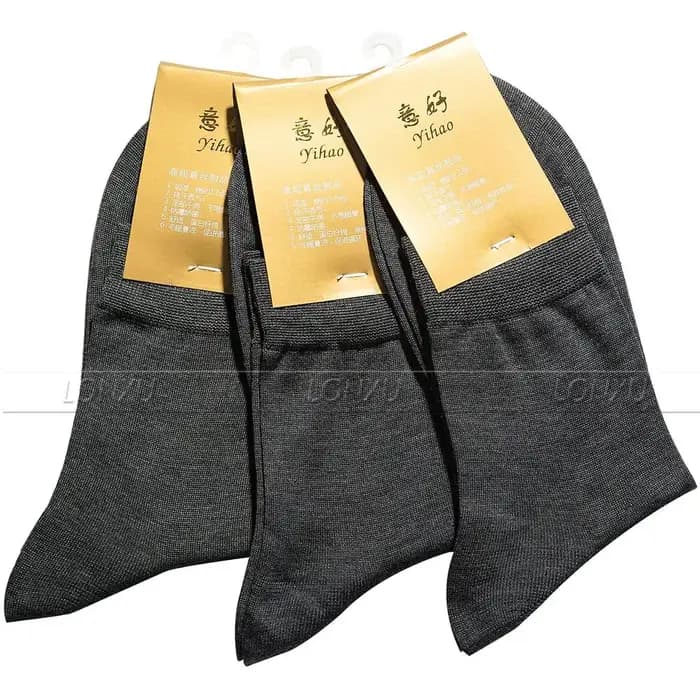3 paires de chaussettes pour homme 95% soie 100% mi-mollet Livraison gratuite Noir Marron Beige Gris Bleu marine__ Convient pour les quatre saisons