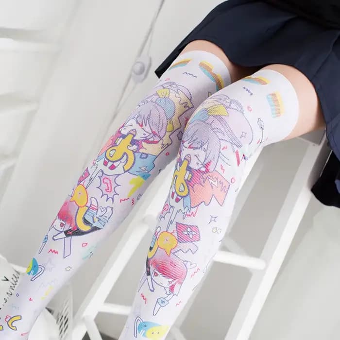 Nouvelles chaussettes mode bas décontracté Polyester cuisse haute sur genou