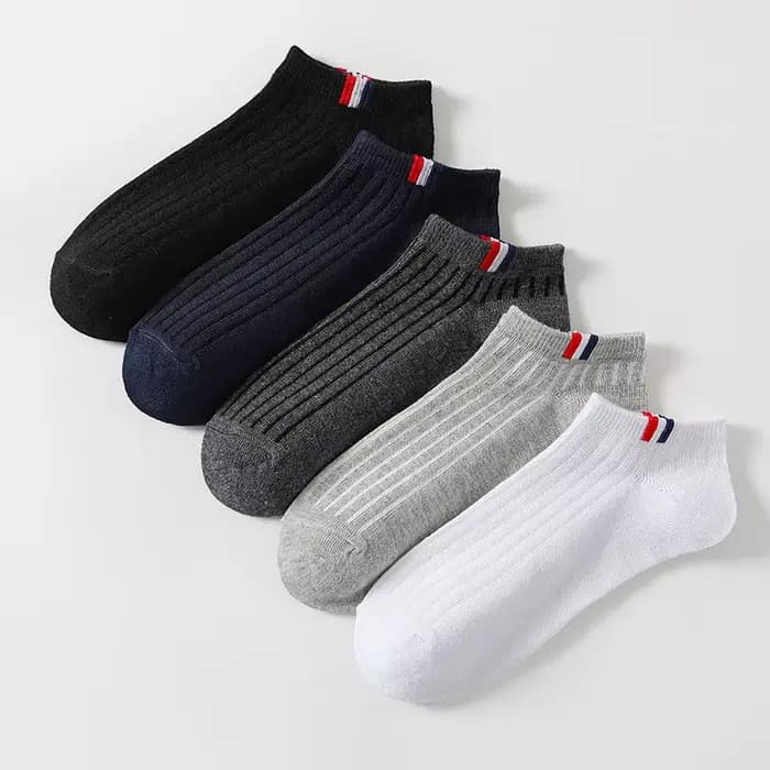 Ensemble de chaussettes en coton à rayures noires et blanches pour femmes, pentagramme brodé, style