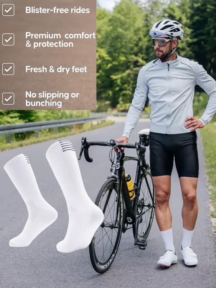 1 paire de chaussettes de cyclisme à Compression
