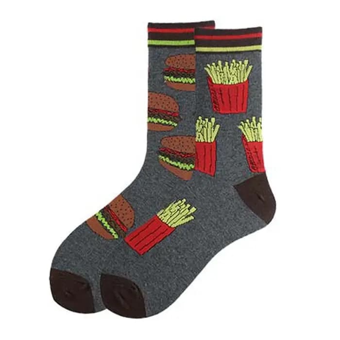 Chaussettes Harajuku pour hommes avec impression drôle AB asymétrique mode