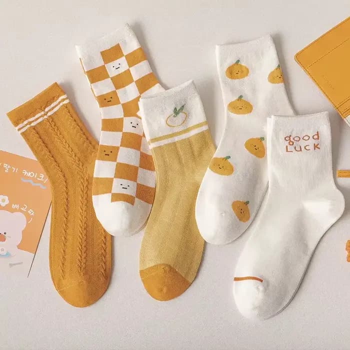 Chaussettes tube jaune pour femme