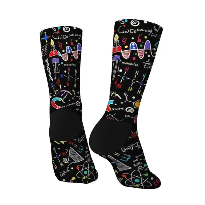 Chaussettes de Style Harajuku heureux, Science incroyable, chaussettes d'hiver unisexes, randonnée, élément chimique imprimé, chaussettes folles de Style de rue, cadeaux