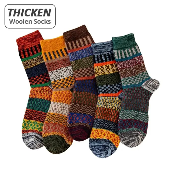 Chaussettes épaisses en laine de mouton pour hommes