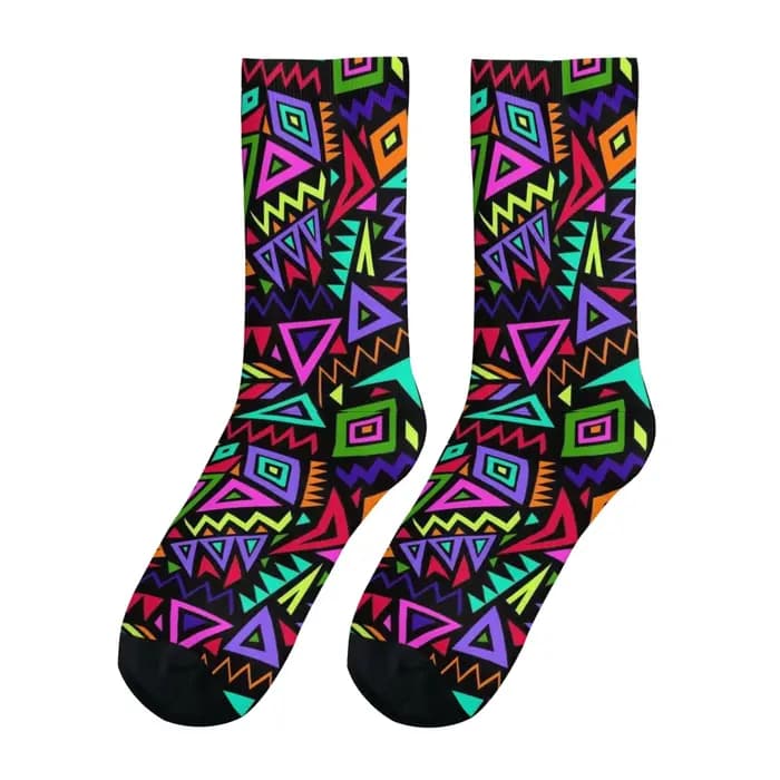 Chaussettes pour hommes à motifs géométriques colorés