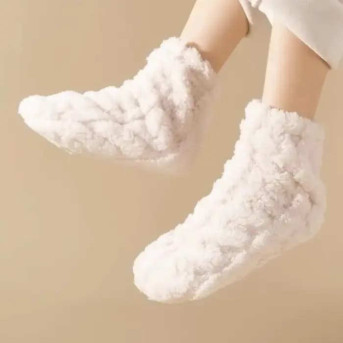 Hiver plus chaud pieds bas pour femmes hommes en peluche maison sommeil sol longue chaussette