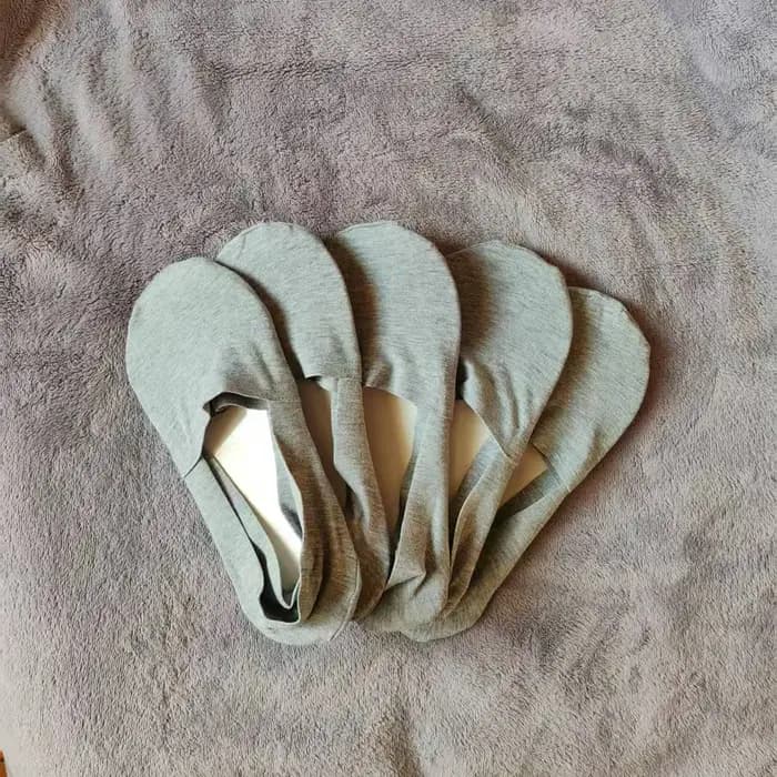 5 paires de chaussettes invisibles sans couture pour femmes, printemps-été, antidérapantes, en silicone, à coupe basse, couleur unie gris, style européen