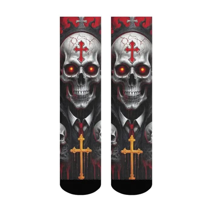 Croix crâne mode hommes chaussettes Harajuku Style rétro fou rue Hip Hop heureux