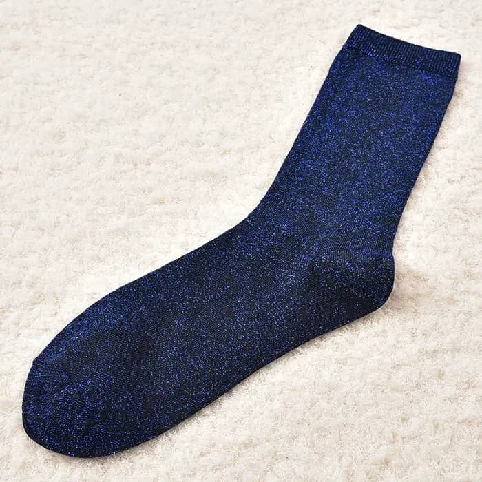 Chaussettes en soie dorée et argentée pour femmes