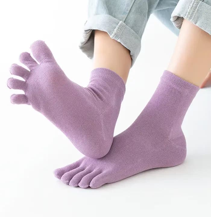 Chaussettes à cinq doigts pour femmes, en pur coton, à cinq orteils, absorbant la sueur, Tube central, à bout fendu, chaudes pour l'hiver