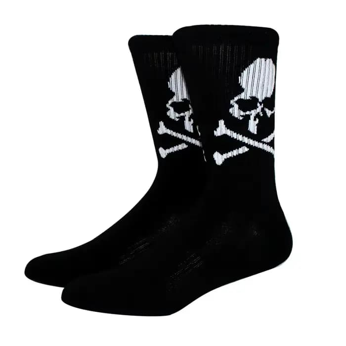 2 paires hommes chaussettes nouvelle mode coton blanc noir chaussettes femmes Skateboard chaussettes créatives Halloween os longues chaussettes Halloween chaussettes