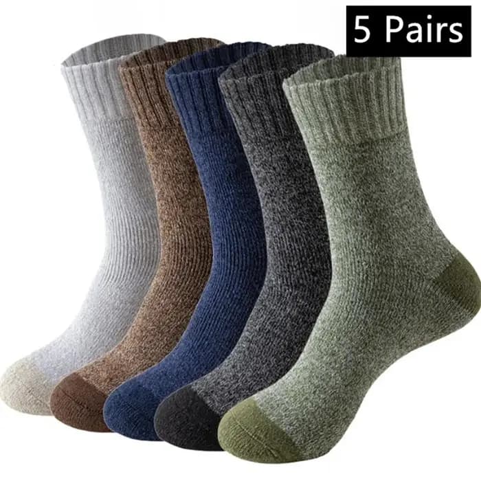 5 paires de chaussettes en laine mérinos pour homme et femme