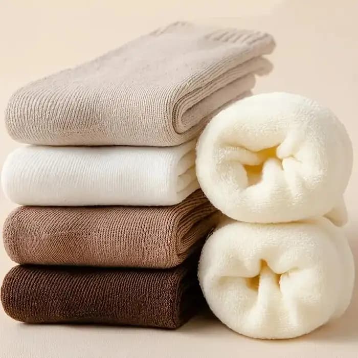 5 paires de chaussettes thermiques mi-tube épaisses