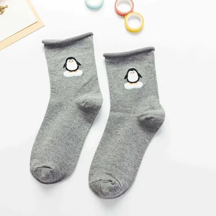 Jolies chaussettes d'animaux de dessin animé pour filles, flamant rose, pingouin, girafe, alpaga, sertissage, Confinement doux, bouche ample