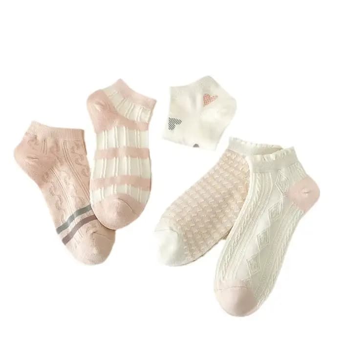 Chaussettes courtes en coton pour femmes, couleur blanc rose, Style mignon et doux, vêtements Kawaii, accessoires Mafalda, chaussettes à volants pour filles, cadeau de printemps et d'été