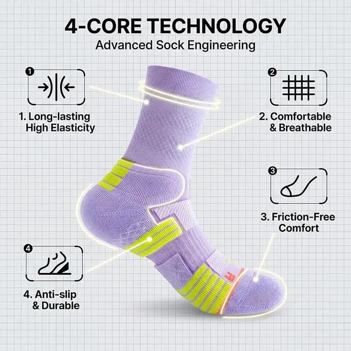 1 paire de chaussettes de sport d'été pour femmes