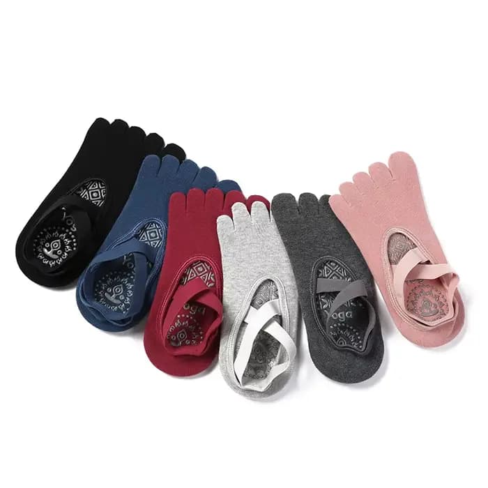 Chaussettes de sport coordonnantes respirantes à cinq doigts pour femmes