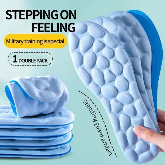 Semelles intérieures de Sport 4D pour chaussures femmes hommes déodorant coussin respirant semelles de course pour pieds Massage orthopédique coussinets de soins de course