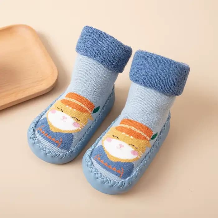 Chaussette d'intérieur en coton éponge pour bébé fille, chaussures pour tout-petits, semelle en caou