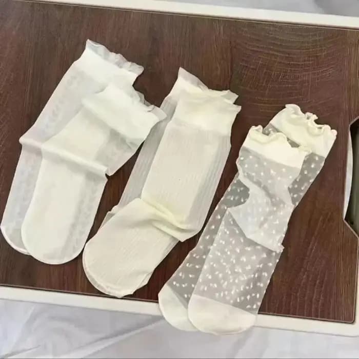 Lot de 3 paires de chaussettes hautes en dentelle pour fille de 2 à 12 ans