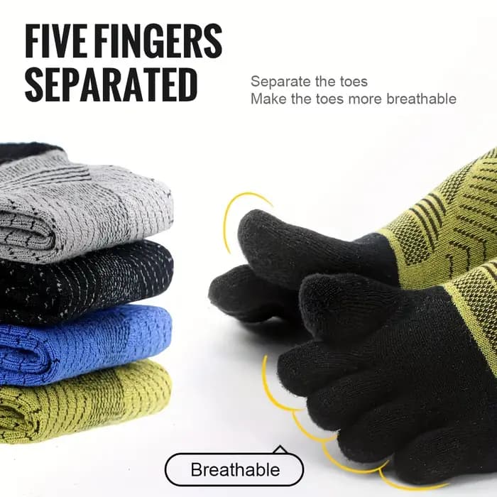 WRELS Chaussettes à cinq orteils en laine mérinos pour sports de plein air