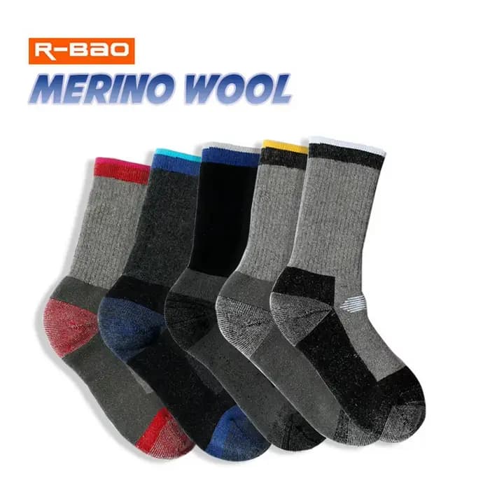 2 paires de chaussettes thermiques en laine mérinos pour hommes et femmes