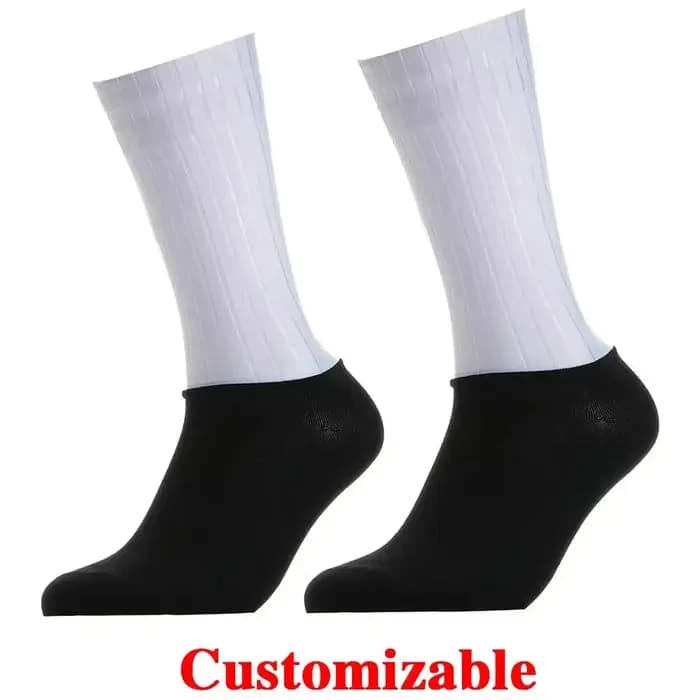 Chaussettes de cyclisme aérodynamiques personnalisables d'été anti-dérapantes en silicone pour hommes