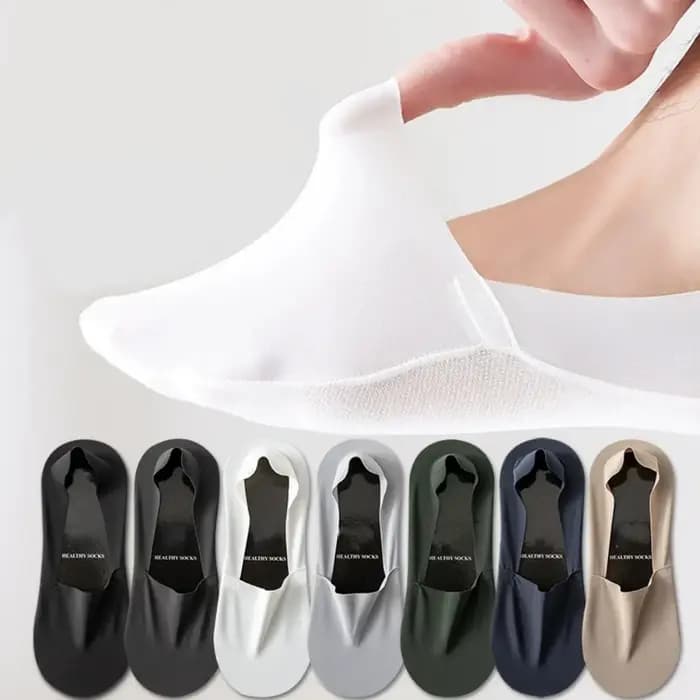 7 paires de chaussettes bateau en soie glacée pour hommes