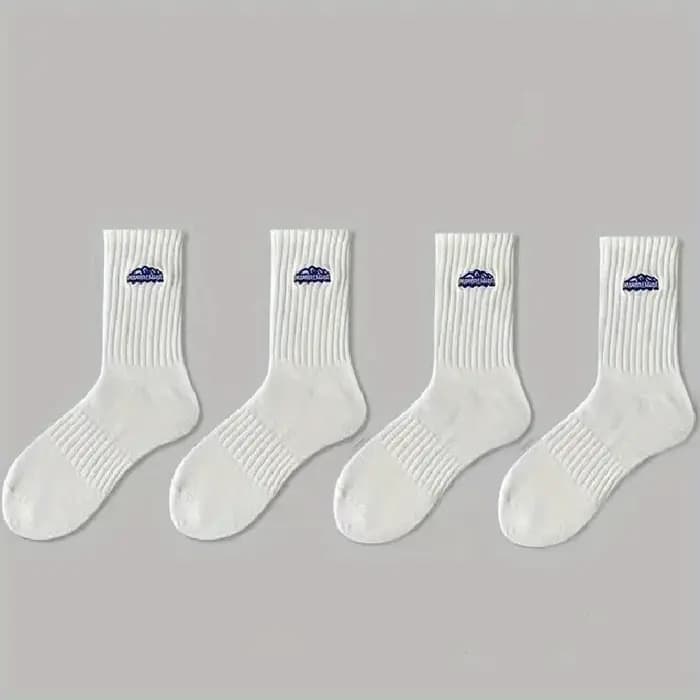 4 paires de chaussettes unisexes avec motif de peinture à l'huile