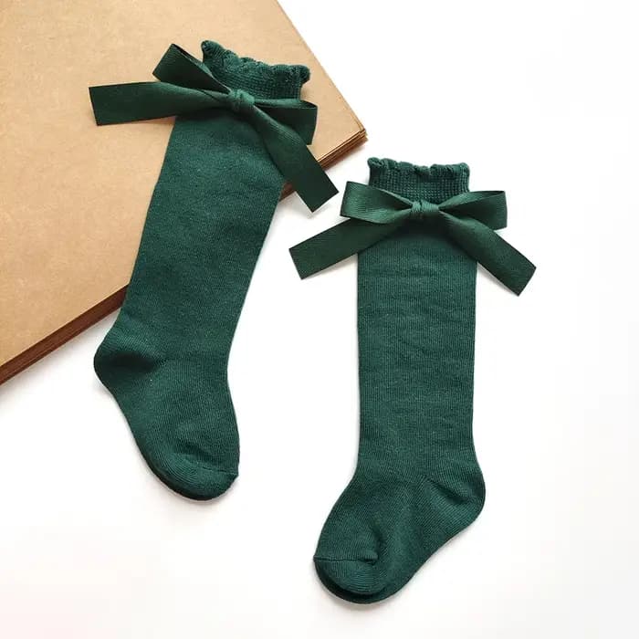 Nouvelles chaussettes en coton pour bébé, chaussettes de princesse à gros nœud pour filles, bas pour enfants et tout-petits, accessoires pour nourrissons, chaussettes longues pour enfants