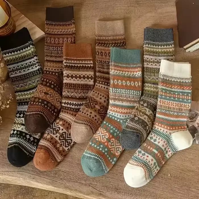 Chaussettes mi-mollet pour femme – Style ethnique